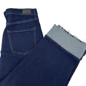 Scoop Slim Ankle Jeans Womens 12 Dark Wash Raw Hem Cuffed High Rise 30230186-675